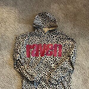 Forget raven cheetah print hoodie